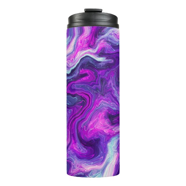 Bouteilles Isothermes Personnalisé violet, bleu, marbre rose Fluid Art (Devant)