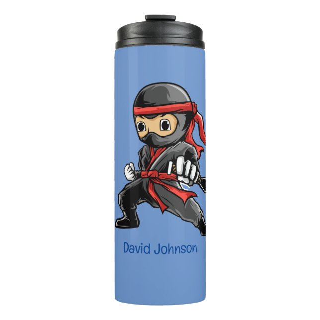 Bouteilles Isothermes Petit Ninja guerrier personnalisé Tumbler thermiqu (Devant)