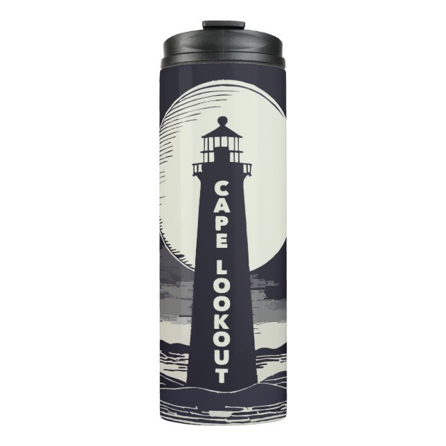 Bouteilles Isothermes Phare de Cape Lookout Lune de Caroline du Nord (Devant)
