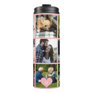 Bouteilles Isothermes Photo collage monogramme personnalisé moderne blus