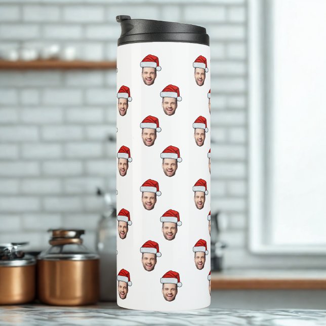 Bouteilles Isothermes Photo sur mesure Santa Hat Cadeau de Noël (Créateur téléchargé)