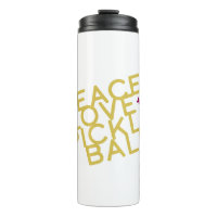Pickleball Paix et amour Jaune