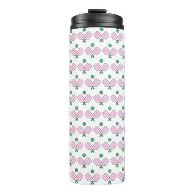 Bouteilles Isothermes Pickleball rose et vert (Devant)