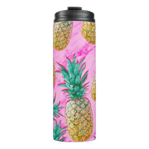 Bouteilles Isothermes Pineapples tropicales et Pink Marble Colorful