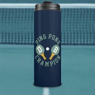 Bouteilles Isothermes Ping Pong Champion Sports Monogramme élégant Bleu