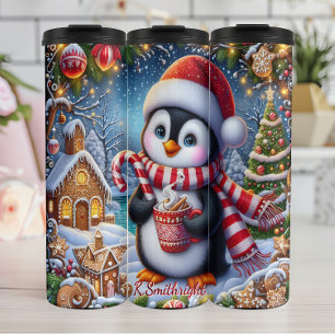 Bouteilles Isothermes Pingouin mignon avec cacao chaud