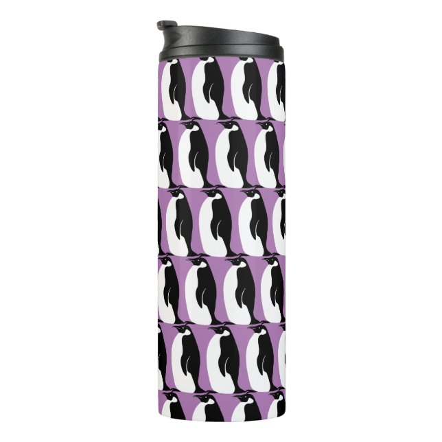 Bouteilles Isothermes Pingouin Motif violet noir blanc (Tourné sur la droite)