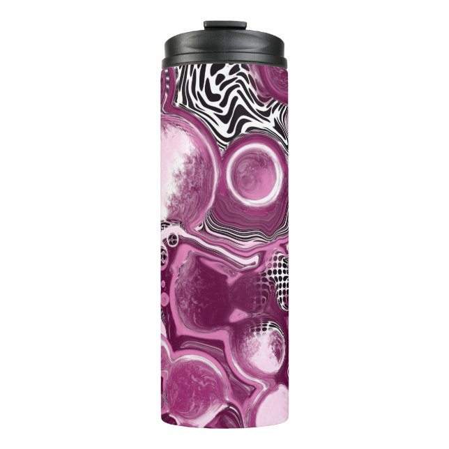 Bouteilles Isothermes Pink, Magenta et Black Fluid Art Pour Peinture (Devant)