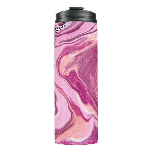 Bouteilles Isothermes Pink, Magenta et Black Fluid Art Pour Peinture (Devant)
