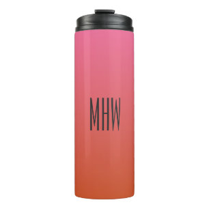 Bouteilles Isothermes Pink Orange Gradient personnalisé monogramme tumbl