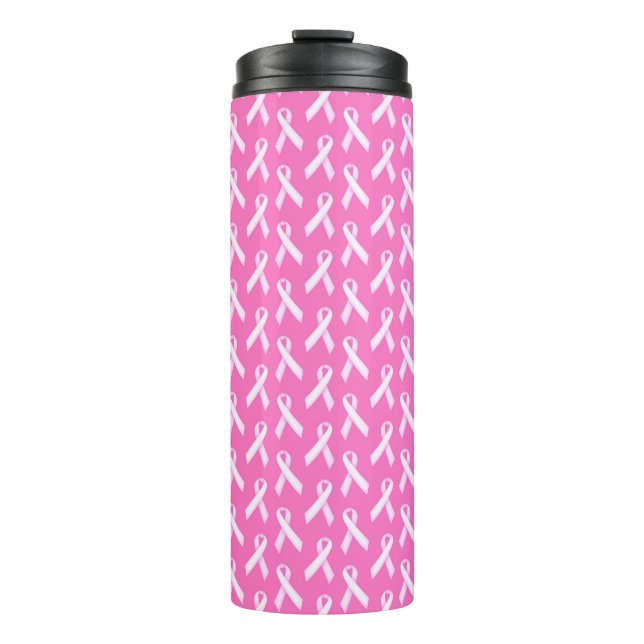 Bouteilles Isothermes Pink Ribbon Pattern – Breast Cancer Awareness (Devant)