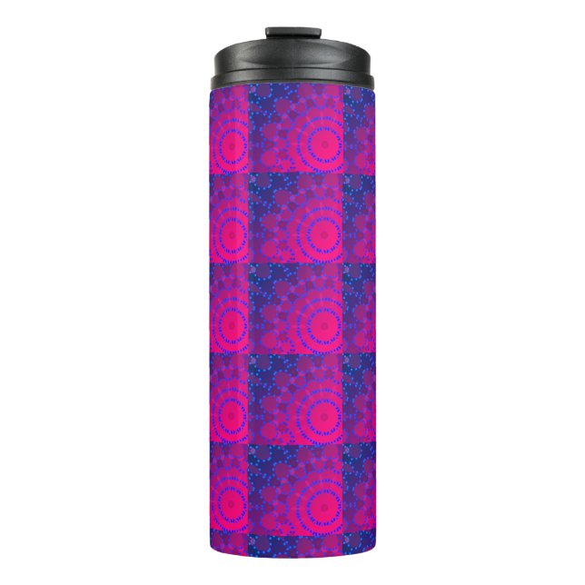 Bouteilles Isothermes PINK Tumbler Thermal - BLEU -MANDALA MODERNE (Devant)