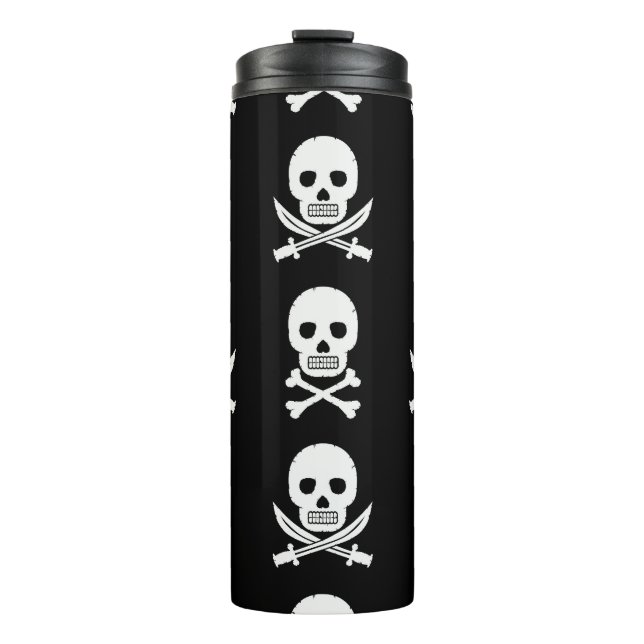 Bouteilles Isothermes Pirate Skuls Crossbones Motif sans couture (Devant)