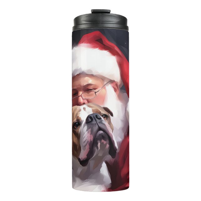 Bouteilles Isothermes Pitbull avec Noël Festif du Père Noël (Devant)