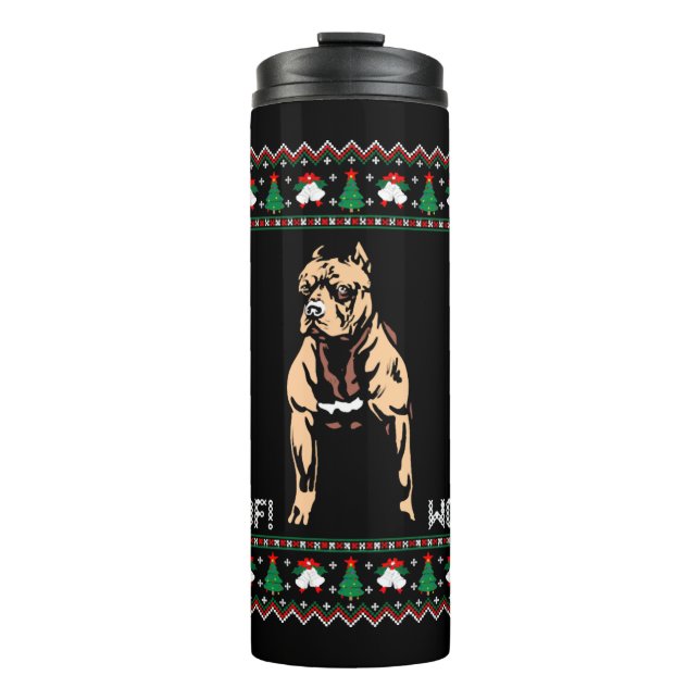 Bouteilles Isothermes Pitbull Ugly Christmas Sweater (Devant)