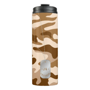 Bouteilles Isothermes PixDezines Dogtag Monogram Camouflage de sable du 