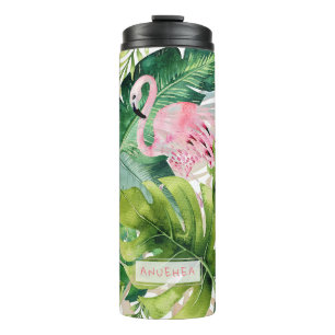 Bouteilles Isothermes PixDezines Flamants roses roses+Foliage tropical
