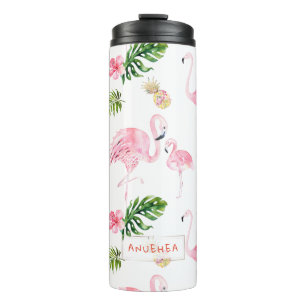Bouteilles Isothermes PixDezines Flamants roses roses+Foliage tropical