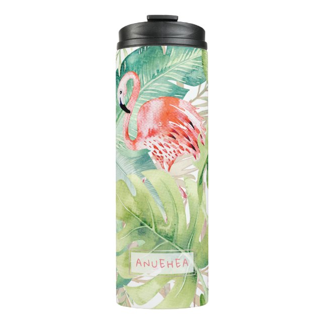 Bouteilles Isothermes PixDezines Flamants roses roses+Foliage tropical (Devant)