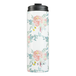 Bouteilles Isothermes PixDezines Floral/Aquarelle/Peonies/Peach+Mint