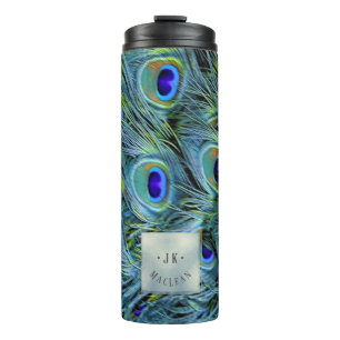 Bouteilles Isothermes PixDezines Peacock Feather Dusty Blue