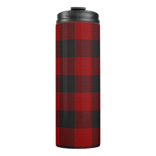 Bouteilles Isothermes PixDezines Plaid Buffalo, Rouge Noir