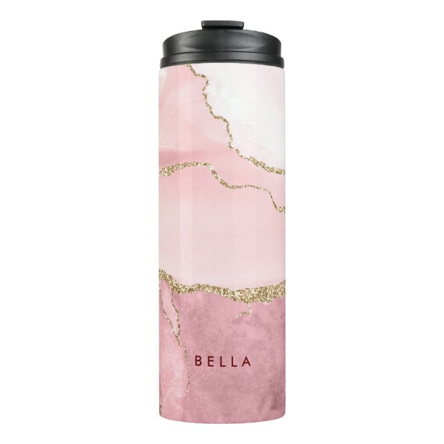 Bouteilles Isothermes PixDezines WATERCOLOR BLUSH BURGUNDY AGATE (Devant)