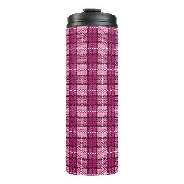 Bouteilles Isothermes Pixel Plaid_Magenta-Black (Devant)