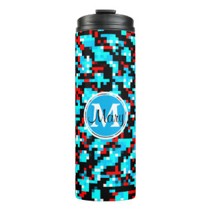 Bouteilles Isothermes Pixels noirs bleus rouges multicolores personnalis