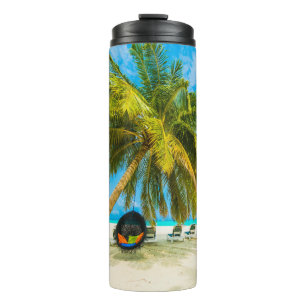 Bouteilles Isothermes Plage aux Maldives nom personnalisé tumbler