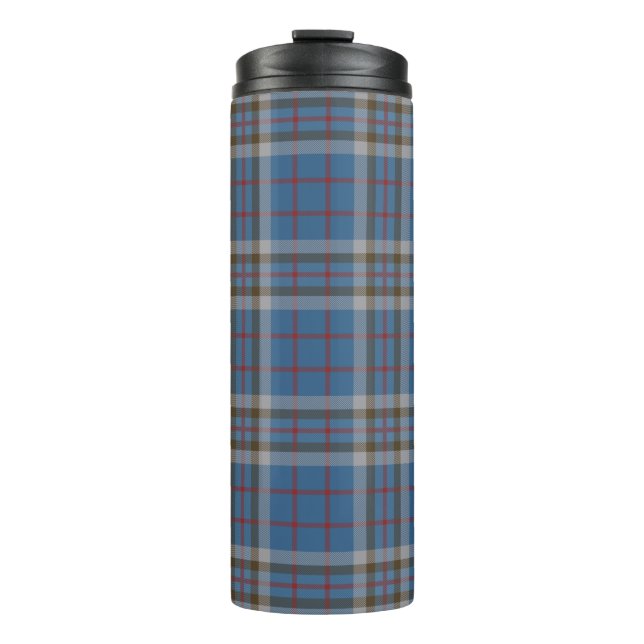 Bouteilles Isothermes Plaid Clan Thompson Tartan Blue Grey Check Café (Devant)