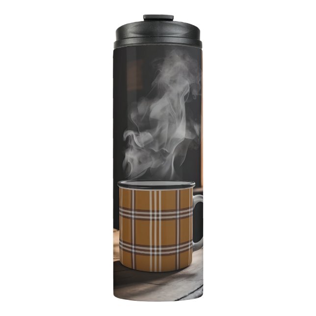Bouteilles Isothermes Plaid Coffee Mug Heritage Motif Automne Steam Art (Devant)