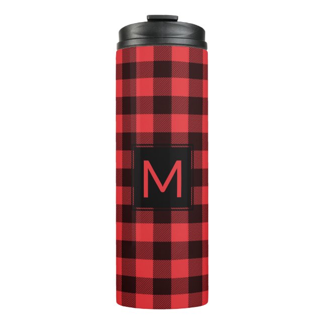 Bouteilles Isothermes Plaid de Buffalo avec Monogramme (Devant)