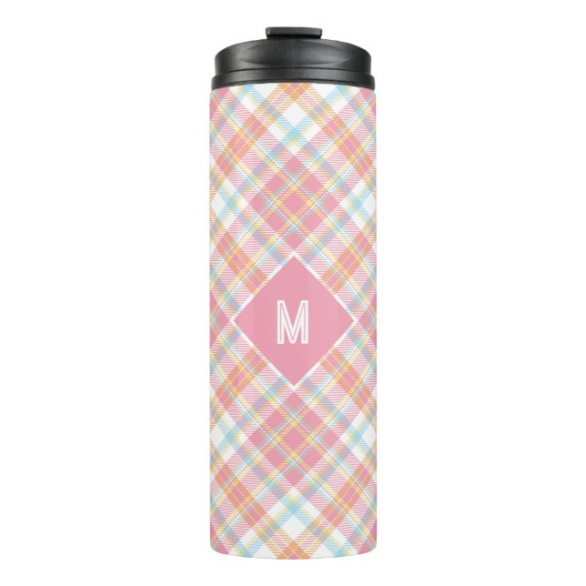 Bouteilles Isothermes Plaid Monogramme personnalisé / Motif Tartan (Devant)