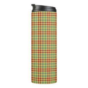 Bouteilles Isothermes Plaid rouge et vert personnalisable