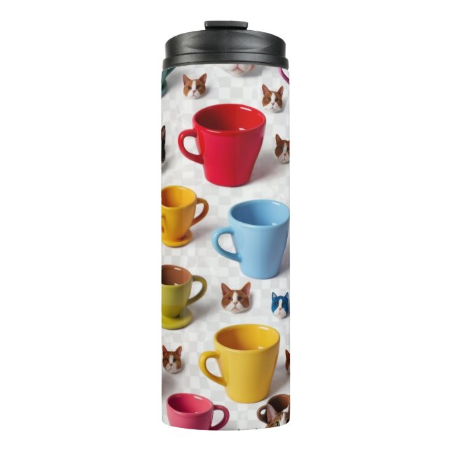 Bouteilles Isothermes Playful Flower and Cartoon Animal Pattern - Adorab (Devant)