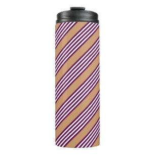 Bouteilles Isothermes Plum et blanc cinq bandes motif avec bronzage