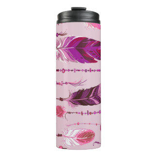 Bouteilles Isothermes Plumes ethniques : Motif de couleur vive.