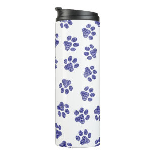 Bouteilles Isothermes Poches de Doodle, Paws de Chien, Paws Bleus de Mar
