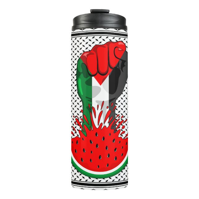 Bouteilles Isothermes Poing de résistance palestinienne sur le symbole d (Devant)