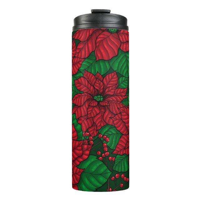 Bouteilles Isothermes Poinsettia, motif de Noël (Devant)