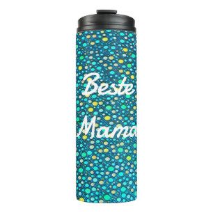 Bouteilles Isothermes Points motif bleu, turquoise, jaune, vert