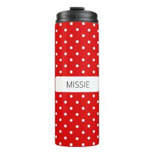 Bouteilles Isothermes Pois Blanc Sur Rouge