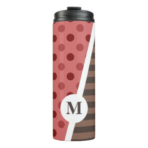 Bouteilles Isothermes Pois et rayures de fraises de chocolat : Monogramm