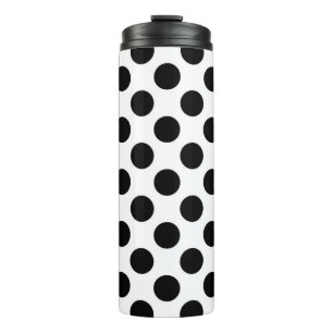 Bouteilles Isothermes Pois, Motif Polka Dot, noir et blanc