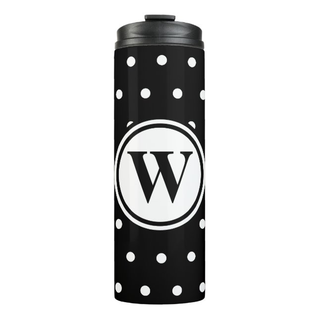 Bouteilles Isothermes Pois noir Monogramme (Devant)