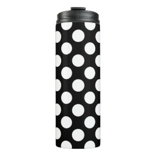 Bouteilles Isothermes Pois noirs et blancs, Motif Polka