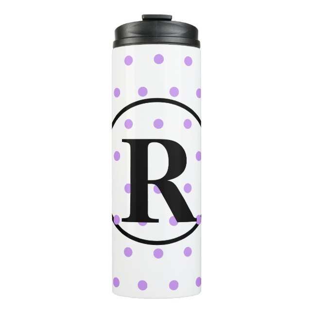 Bouteilles Isothermes Pois violets clair monogrammes (Devant)