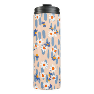 Bouteilles Isothermes Poissons botaniques : Motif Vintage sans couture.