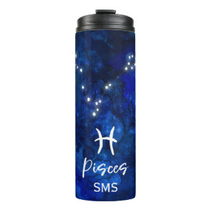 Bouteilles Isothermes Poissons Zodiac Constellation Bleu Galaxie Monogra